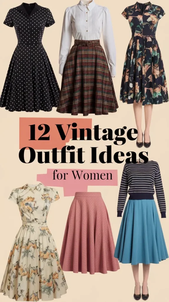 12 Vintage Outfit Ideas for Women to Add a Touch of Nostalgia 12 Vintage Outfit Ideas for Women to Add a Touch of Nostalgia